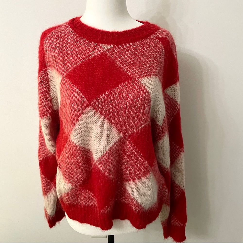 Sandro Diamond Pattern Sweater Top